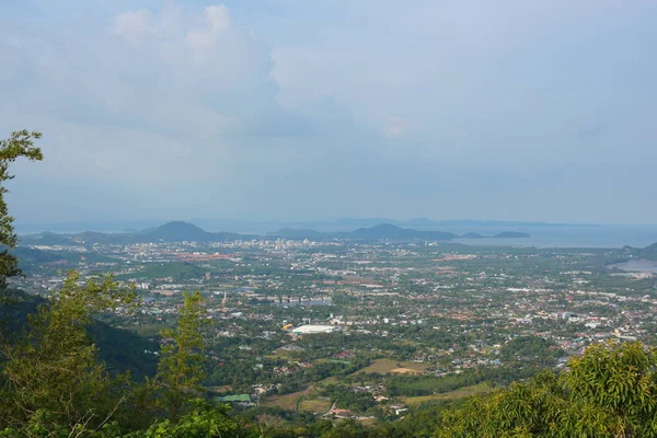 Tengerre Sky City View Harbor Gyönyörű Tenger Tetején Hegy Phuket — Stock Fotó