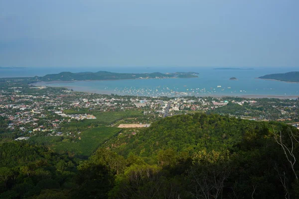 Widok Morze Sky City View Port Morze Góry Phuket Tajlandia — Zdjęcie stockowe