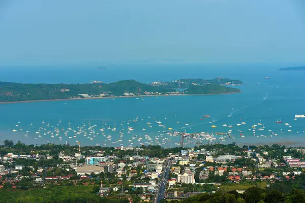 Widok Morze Sky City View Port Morze Góry Phuket Tajlandia — Zdjęcie stockowe