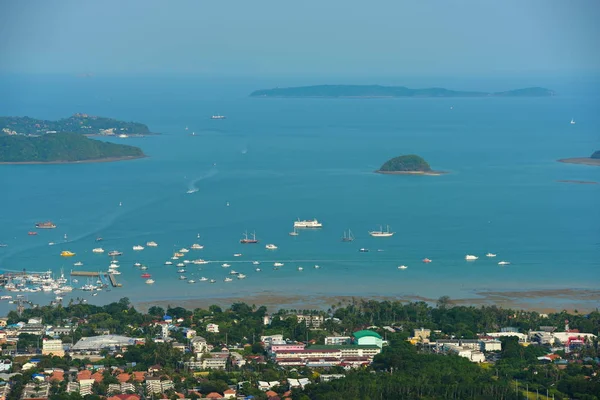 Widok Morze Sky City View Port Morze Góry Phuket Tajlandia — Zdjęcie stockowe