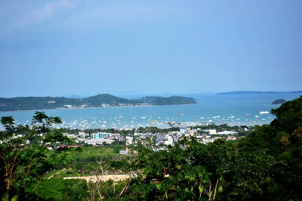 Vistas Mar Cielo Vistas Ciudad Puerto Hermoso Mar Desde Cima —  Fotos de Stock