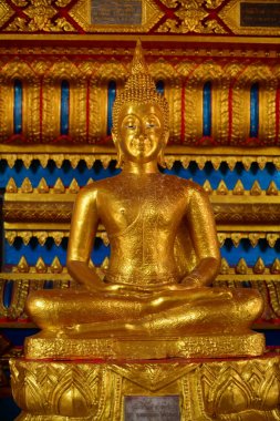 Altın Buda resim. Saygı Budist sutraları, Wat Luang Pothit, Tayland