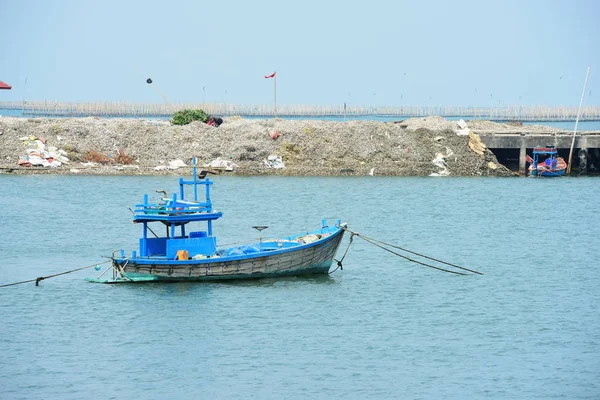 Рыбацкие Лодки Старые Лодки Рыбацком Порту Чонбури Таиланд — стоковое фото