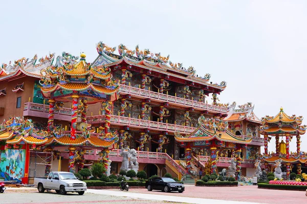 Santuario Arte Chino Tailandia Adoración Gente Chonburi Tailandia Escultura China —  Fotos de Stock