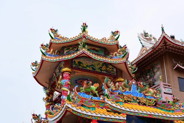 Santuário Arte Chinês Tailândia Adoração Pessoas Chonburi Tailândia Escultura Chinesa — Fotografia de Stock