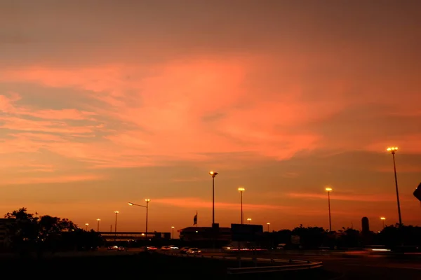 Красиве Небо Золоті Хмари Заході Сонця Використовуються Фонове Зображення — стокове фото