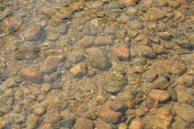 Berrak su akışındaki kayalar Arka plan görüntüsü olarak kullanın.