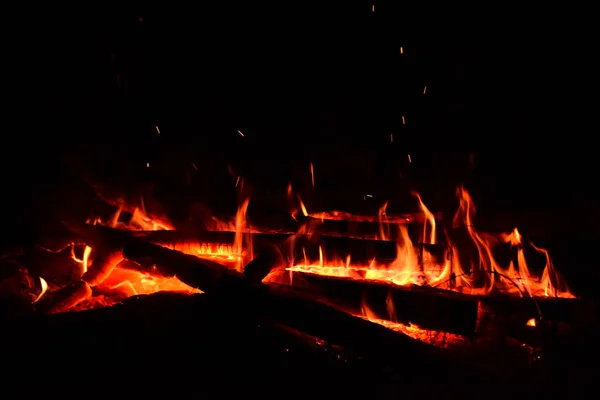 Ormanın Ortasında Yakılan Ateş — Stok fotoğraf