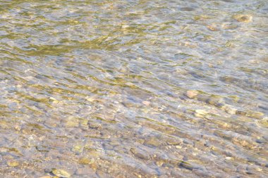 Güneşli bir günde taş nehir kıyısı