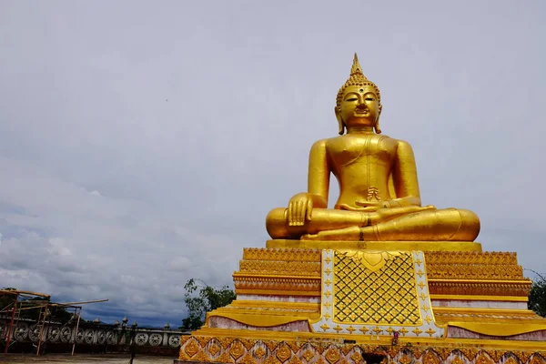 Gouden Boeddha Drie Pagodes Religieuze Symbolen Basis Van Birmezen Birmese — Stockfoto