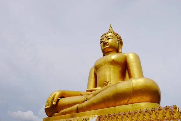 Seni Buddha Emas Thailand Gaya Campuran Seni Thailand Perbatasan Thailand — Stok Foto