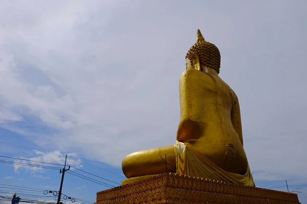 Buda Oro Tres Pagodas Arte Birmano Arte Tailandés Mixto Estilo — Foto de Stock