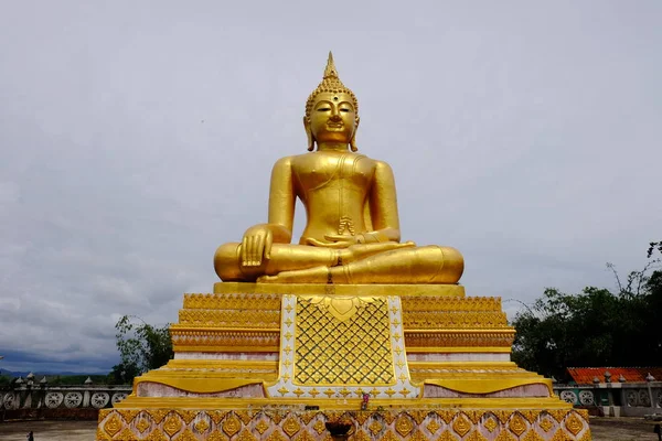 Goldene Buddhaburmesische Kunst Thailändischen Stil Gemischte Thailändische Kunst Die Grenze — Stockfoto