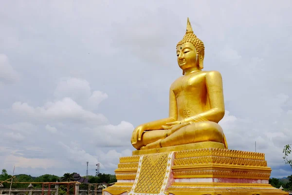 Buda Doradaarte Birmano Arte Tailandés Mixto Tailandés Frontera Tailandia Myanmar — Foto de Stock