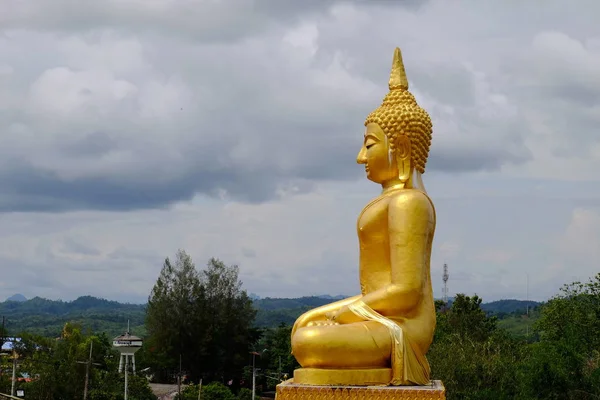 Buda Doradaarte Birmano Arte Tailandés Mixto Tailandés Frontera Tailandia Myanmar — Foto de Stock