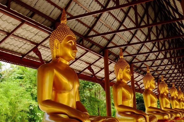 Goldene Buddhaburmesische Kunst Thailändischen Stil Gemischte Thailändische Kunst Die Grenze — Stockfoto