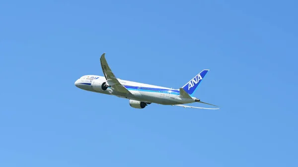 Vista Dell Aereo Passeggeri Decollo Dall Aeroporto Concetto Viaggio — Foto Stock