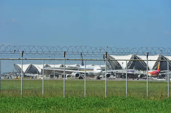 Kilátás Thaiföld Repülőtér Építése Utazási Koncepció — Stock Fotó
