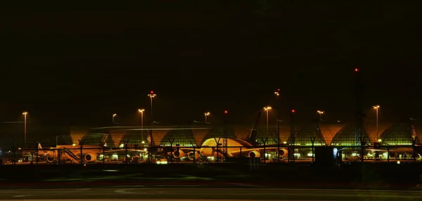Вид Подсветки Города Ночное Время Городская Концепция — стоковое фото