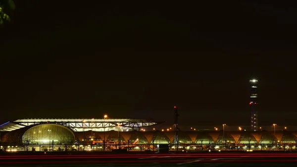 Vista Iluminación Del Paisaje Urbano Noche Concepto Urbano — Foto de Stock