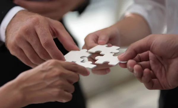 Gruppe Von Unternehmen Montage Puzzle — Stockfoto