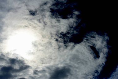 Mavi gökyüzünde beyaz bulutlar