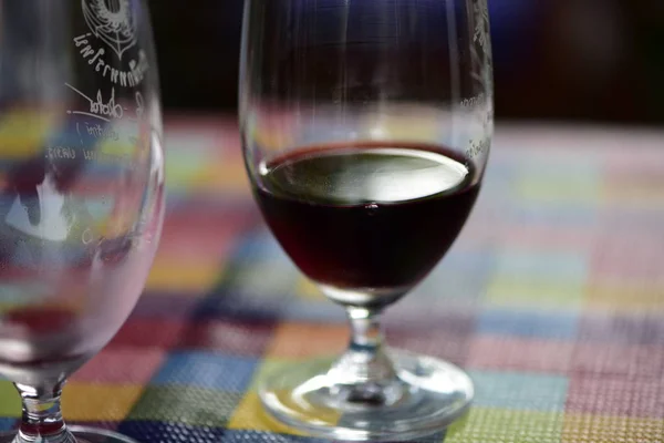 Glasses Wine Table Close — Stock Photo, Image