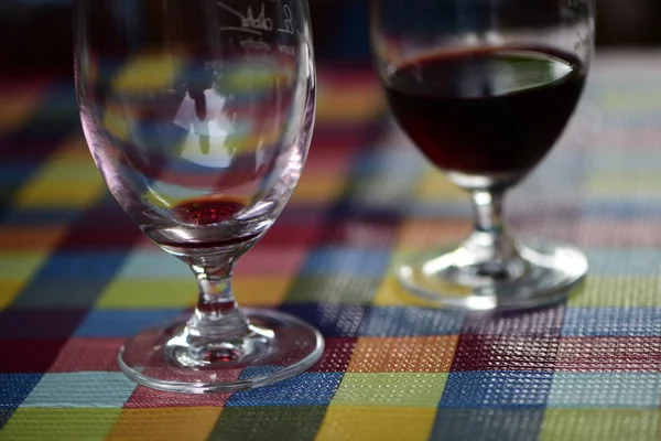 Glasses Wine Table Close — Stock Photo, Image