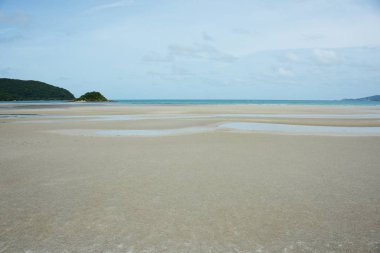 Gündüz vakti kumlu kıyı şeridi manzarası 