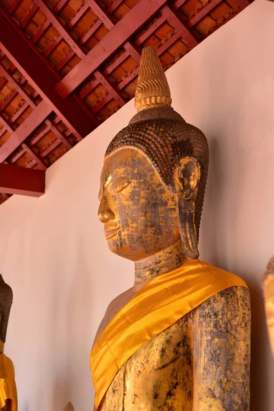 Pohled Sochu Buddhy Thajském Chrámu Koncept Cestování — Stock fotografie
