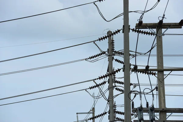 Electricity Tower Blue Sky Background — Stock Photo, Image