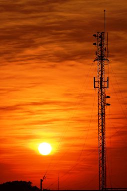 Şehir şehir merkezi iş alanı günbatımı manzarası, cityscape arka plan görüntüleyin. Günbatımı üzerinde Bangkok şehir iş şehir 