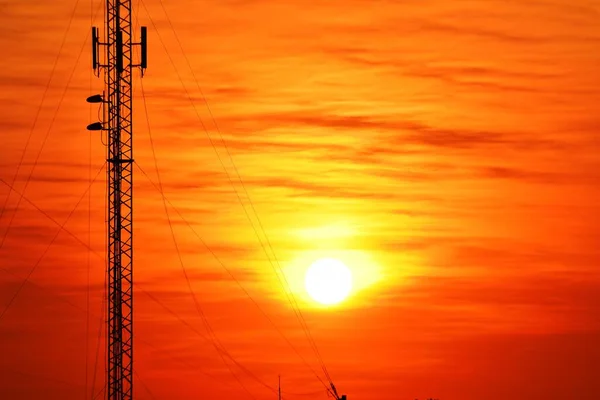 Zobrazit Centru Obchodní Oblast Západ Slunce Panorama Panoráma Pozadí Západ — Stock fotografie