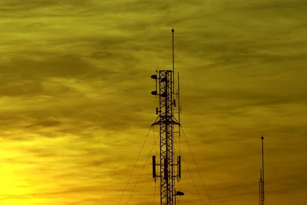 Torre Elettricità All Ora Del Tramonto — Foto Stock