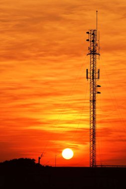 Şehir şehir merkezi iş alanı günbatımı manzarası, cityscape arka plan görüntüleyin. Günbatımı üzerinde Bangkok şehir iş şehir 