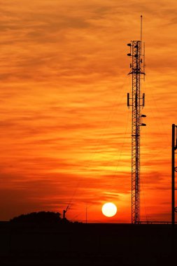 Şehir şehir merkezi iş alanı günbatımı manzarası, cityscape arka plan görüntüleyin. Günbatımı üzerinde Bangkok şehir iş şehir 