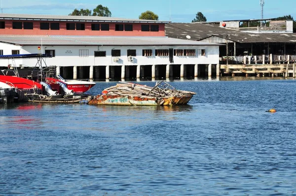 View Thai Fishing Port Clear Bright Day — Stock Photo, Image