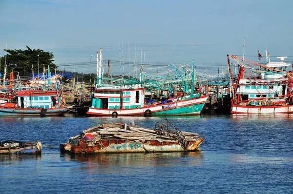 Port Fluvial Dans Ville Thaïlandaise — Photo