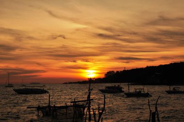 Koh Samet 'te gün doğumu manzarası