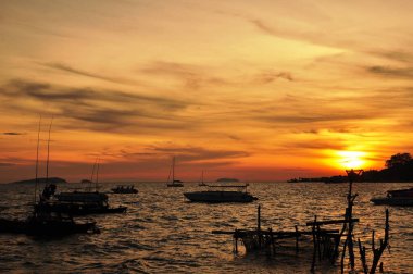 Koh Samet 'te gün doğumu manzarası