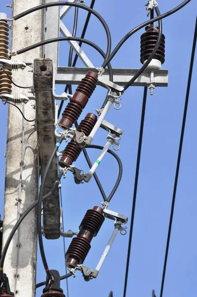 Líneas Eléctricas Alto Voltaje Pilones — Foto de Stock