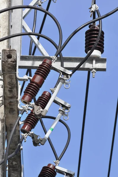 Pilón Electricidad Fondo Del Cielo — Foto de Stock