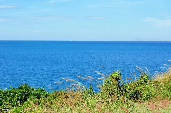 Uitzicht Lucht Zee Een Heldere Dag Gebruik Als Achtergrond — Stockfoto