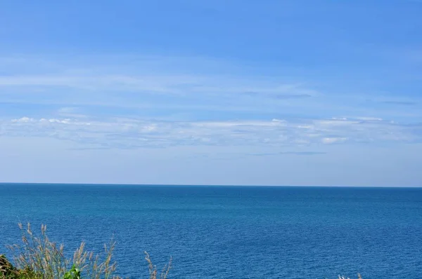 Вид Небо Море Яркий День Используйте Качестве Обоев — стоковое фото