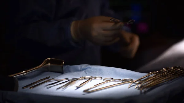 Team Surgeon Work Operating Room Surgical Light Operating Room Preparation — Stock Photo, Image