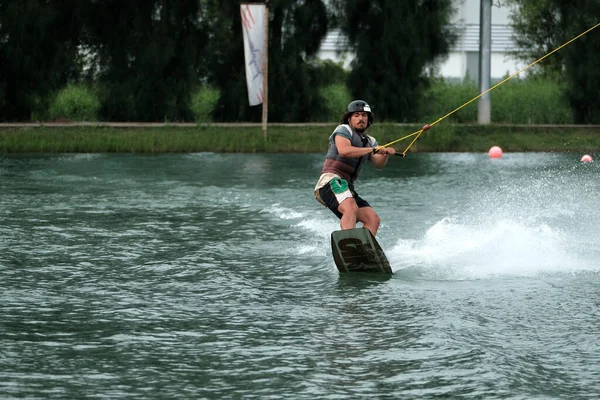 Oktober 2018 Thailand Man Wakeboarding Vatten Stadsparken — Stockfoto