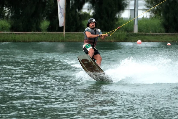 Oktober 2018 Thailand Man Wakeboarding Vatten Stadsparken — Stockfoto