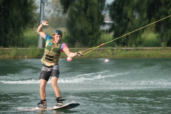 Oktober 2018 Thailand Man Wakeboarding Vatten Stadsparken — Stockfoto