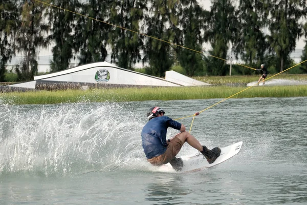 October 2018 Thailand Man Wakeboarding Water City Park — Stock Photo, Image