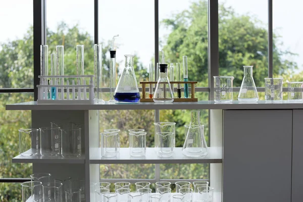 Cristalería Laboratorio Con Tubos Ensayo Plantas — Foto de Stock